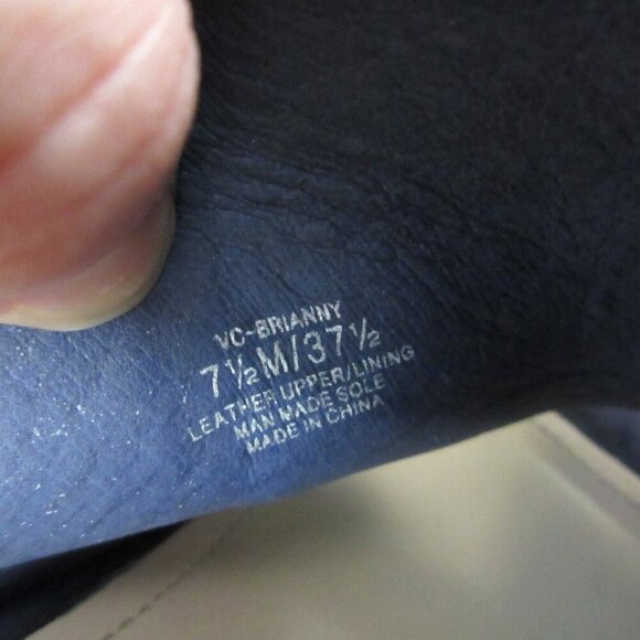 Vince Camuto Brianny Suede Slingback Peep Toe Heel Women 7.5 Blue High Heels 524 - Picture 8 of 12